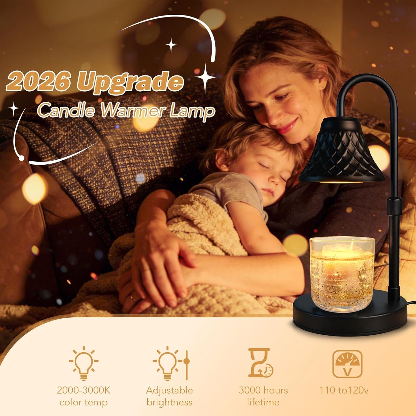 Skiennix Adjustable Candle Warmer Lamp - Timer Feature for All Candle Jars | Perfect Home Decor Gift for Women