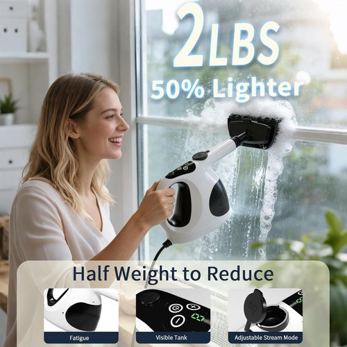 Handheld Steam Cleaner for Home – 3s Instant Heat-Up, Lightweight, and Easy Refill – Portable Steamer for Grout, Furniture, Kitchen, and More(White)