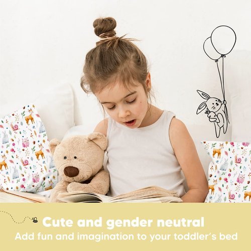 Toddler Pillow with Pillowcase - 13x18 My Little Dreamy Kids Travel Bed Pillows for Sleeping, Organic Cotton Small Pillowcase, Soft & Breathable, Machine Washable, Toddlers 2-5 years old (Forestland)