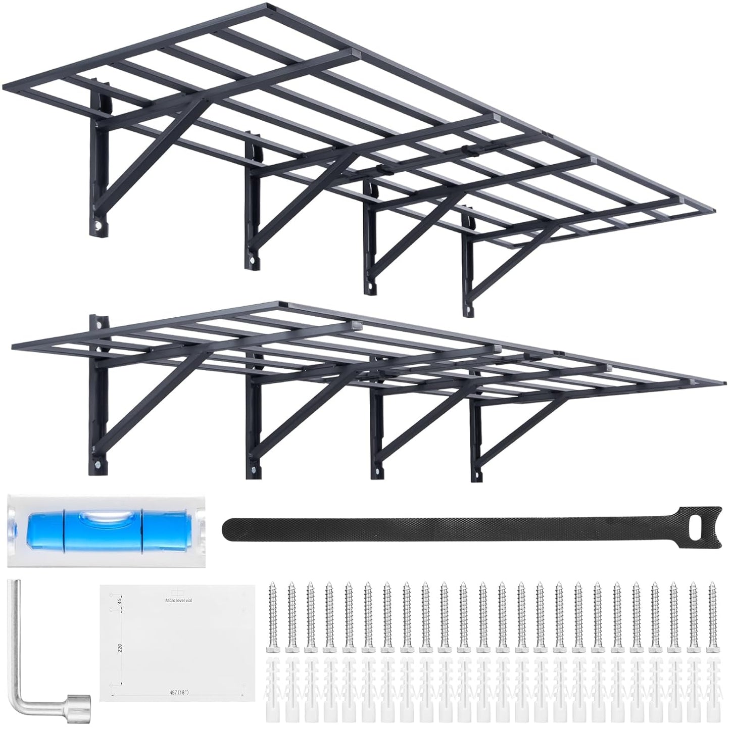 VEVOR Heavy-Duty Garage Shelving | Wall-Mounted Storage Rack | 2 x 6 Ft | 1600 Lbs Capacity | 2 Pack