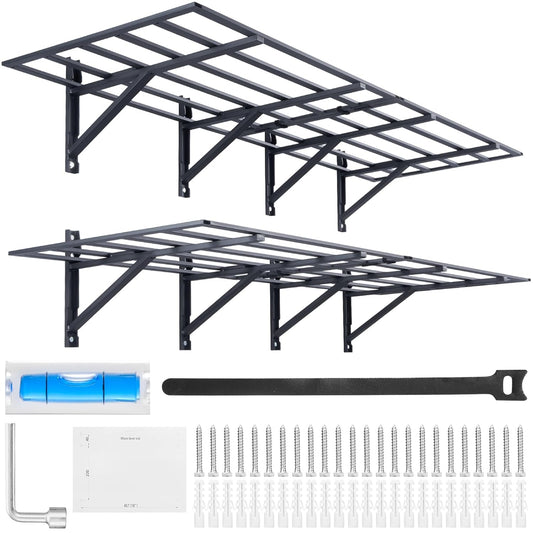 VEVOR Heavy-Duty Garage Shelving | Wall-Mounted Storage Rack | 2 x 6 Ft | 1600 Lbs Capacity | 2 Pack