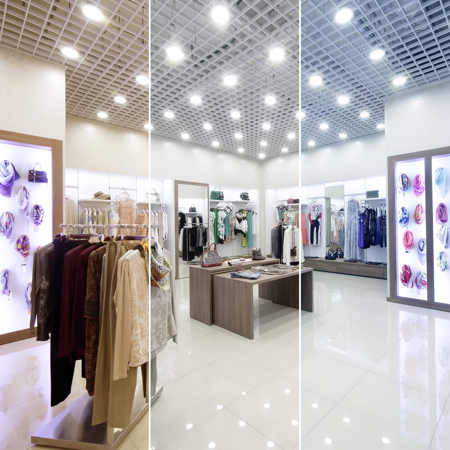 LUXRITE 8 Inch Commercial LED Recessed Lighting with J-Box, 16/21/27W, 3 Color Selectable 3000K-5000K, 1600/2100/2700 Lumens, 0-10V Dimmable, 120-277V, Canless LED Downlight, IC Rated, Wet Rated