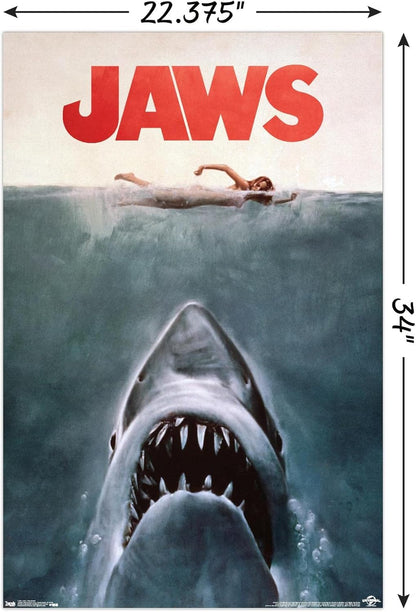 Trends International Jaws Wall Poster - Unframed 22.375" x 34" | Iconic Movie Decor
