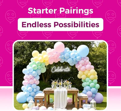 Bezente Pastel Balloons - 150 Pack 5-Inch Macaron Latex Helium Balloons for Spring Celebrations