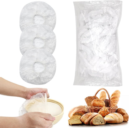 Skiennix 120pcs Shower Caps - Reusable Bowl Covers for Sourdough Bread Proofing | Elastic Plastic Design