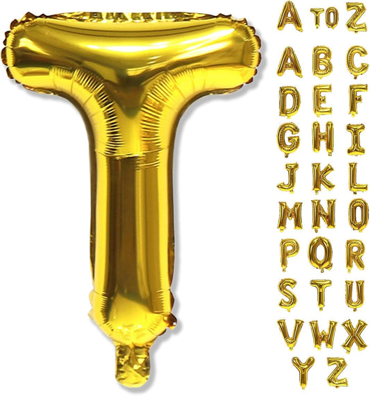 Skiennix Custom Gold Alphabet Balloons - 40 Inch Self-Inflating Mylar Letters for Birthday & Anniversary Decor