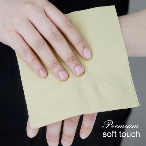 JINVOGREEN 500 Count Bamboo Cocktail Napkins Disposable 2-Ply 5.3 x 5.3 Inch Folded, Eco friendly Compostable Beverage Paper Napkins Bulk for Bars, Lunch, Parties, Restaurant and Everyday Use