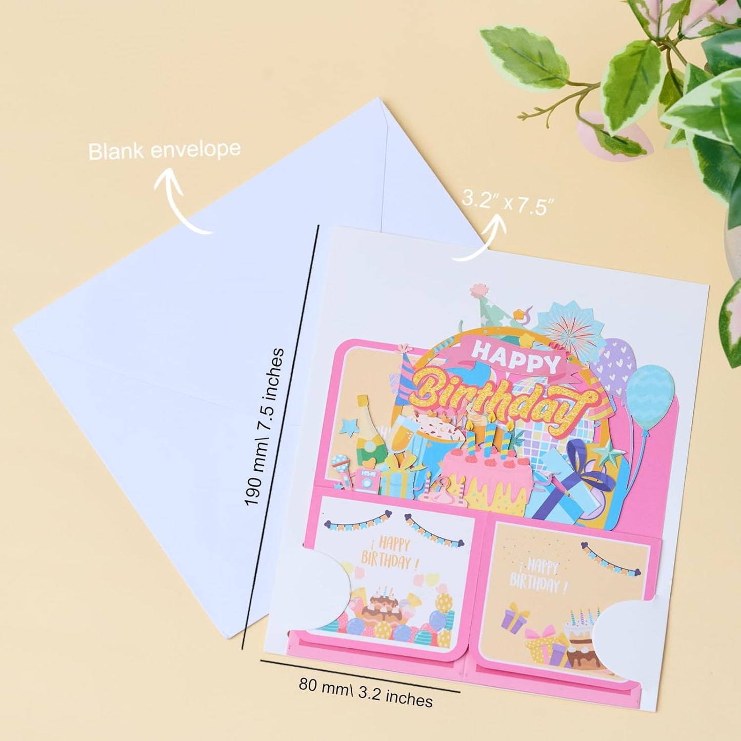 3D Pop Up Birthday Card - Unique Cake Design Gift Box for Adults & Kids | Handmade 6.5 x 7.5 Inches