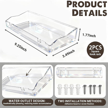 Upsimples Clear Acrylic Floating Shelves - Stylish Wall Organizer for Living Room, Bedroom & Kitchen