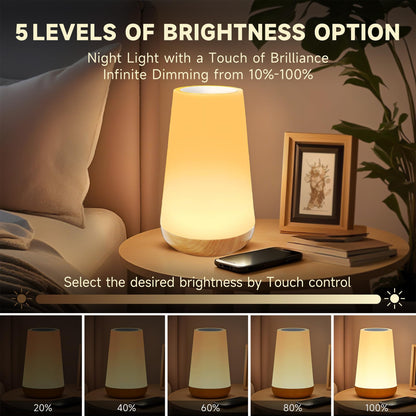 Yonito Night Light for Baby Nursery, 13 Colors Changing Touch Dimmable Night Lamp with Timer, Rechargeable Kids Night Light Portable for Bedtime Routine Baby Breastfeeding