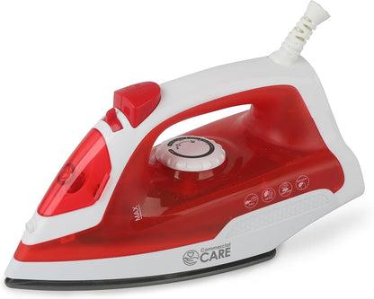 Skiennix Steam Iron - 1200 Watt Portable Self-Cleaning Clothes Steamer | Nonstick Soleplate, Red