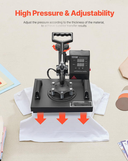 VEVOR Heat Press Machine - 12x10in Clamshell Sublimation Printer with Fast Heat-Up & Digital Control