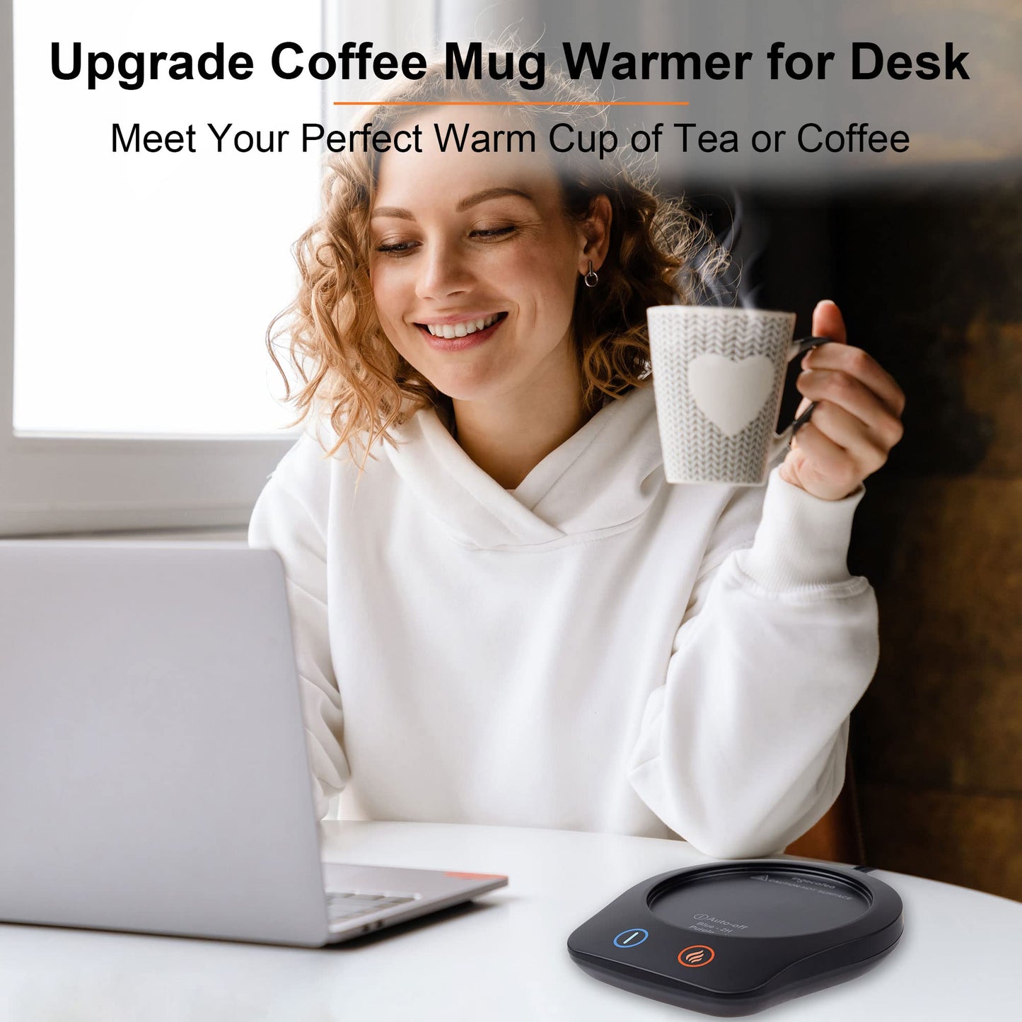 Coffee Warmer for Desk Mug Warmer: Coffee Cup Warmer Desk 2/4/8 Hours Auto Shut Off with 5 Control High Temperature Settings - Coffee Warmer Stainless Steel 50 Watts Fast Heating Plate