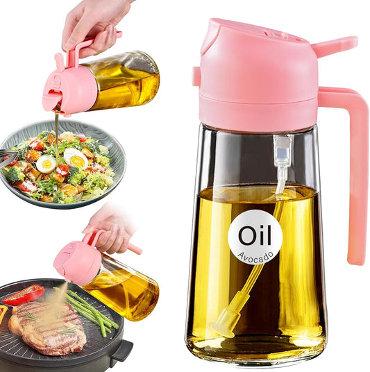 YARRAMATE Oil Sprayer - 16oz Food-Grade Olive Oil Dispenser for Cooking & BBQ | Pink Color