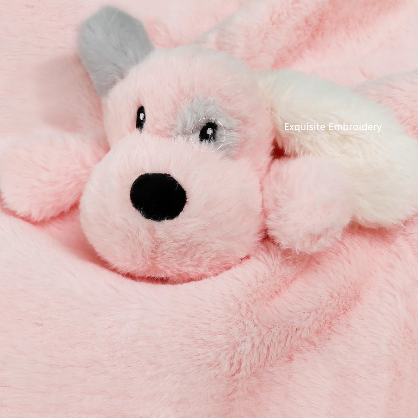 Skiennix Puppy Security Blanket - Soft Plush Lovey for Infants & Toddlers | Pink 16 Inch