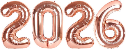 2026 Numbers Balloon - Rose Gold 40 Inch | Perfect for New Year's Eve & Graduation Celebrations