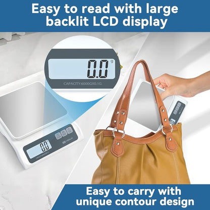 CYBERGIANT Precision Digital Food Scale - 13lb Capacity, Stainless Steel Platform & LCD Display for Meal Prep