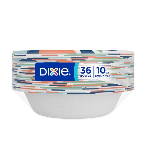 Dixie Small Paper Bowls, 10 Oz, 280 Count (8 packs of 35 bowls), Microwave-Safe, Soak-Proof, Disposable Bowls Great For Snacks, Dessert, And Light Lunch Meals