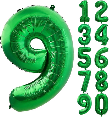 Number Balloons | Giant Green Number 9 Balloon - 40 Inch for St. Patrick's Day Birthday Decorations