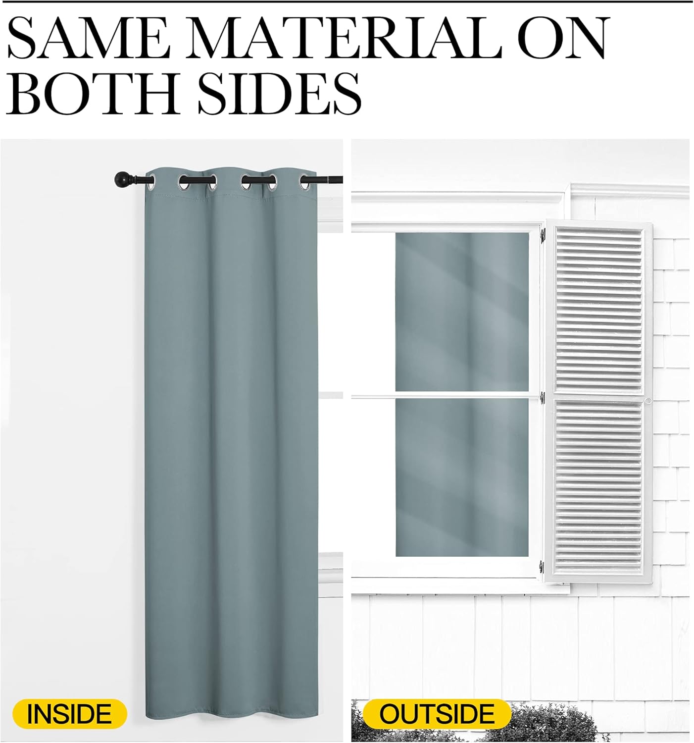 NICETOWN Blackout Curtains - Thermal Insulated Grommet Drapes for Living Room & Bedroom | Stormy Sea, 2 Panels (W42" x L63")
