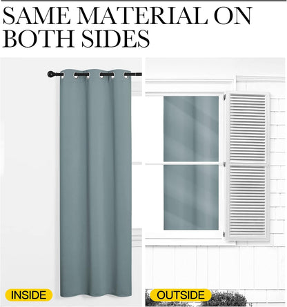 NICETOWN Blackout Curtains - Thermal Insulated Grommet Drapes for Living Room & Bedroom | Stormy Sea, 2 Panels (W42" x L63")