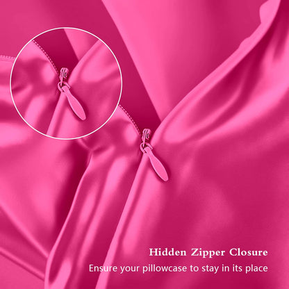 Skiennix Silk Pillowcases - Mulberry Silk Standard Set of 2 | Smooth, Anti-Acne, Hot Pink