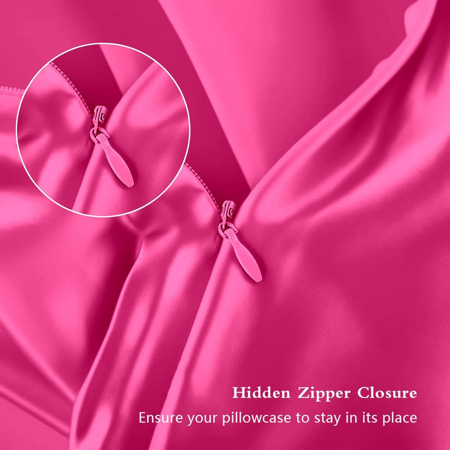 Skiennix Mulberry Silk Pillowcase Set - Anti-Acne & Hair Care | Queen Size, Hot Pink, 2 Pack