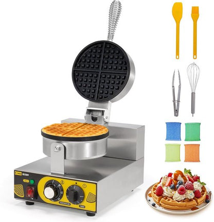 Dyna-Living Commercial Waffle Maker - 1200W Non-Stick Electric Waffle Iron for Home & Restaurant