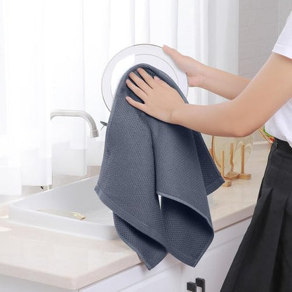 Homaxy 100% Cotton Waffle Weave Kitchen Towels - Ultra Soft & Absorbent, 3-Pack, Dark Grey, 13 x 28 Inches
