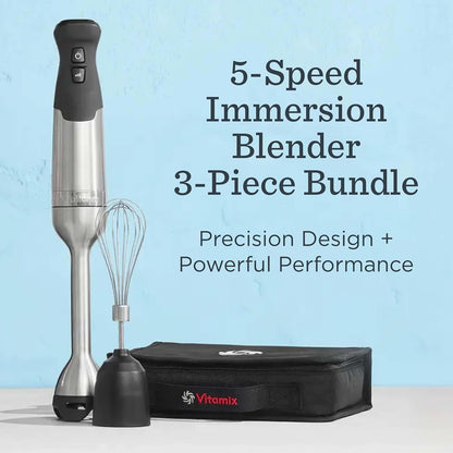 Vitamix Immersion Blender - 5-Speed Professional Hand Blender with Whisk Attachment & Storage Case | Stainless Steel/Black