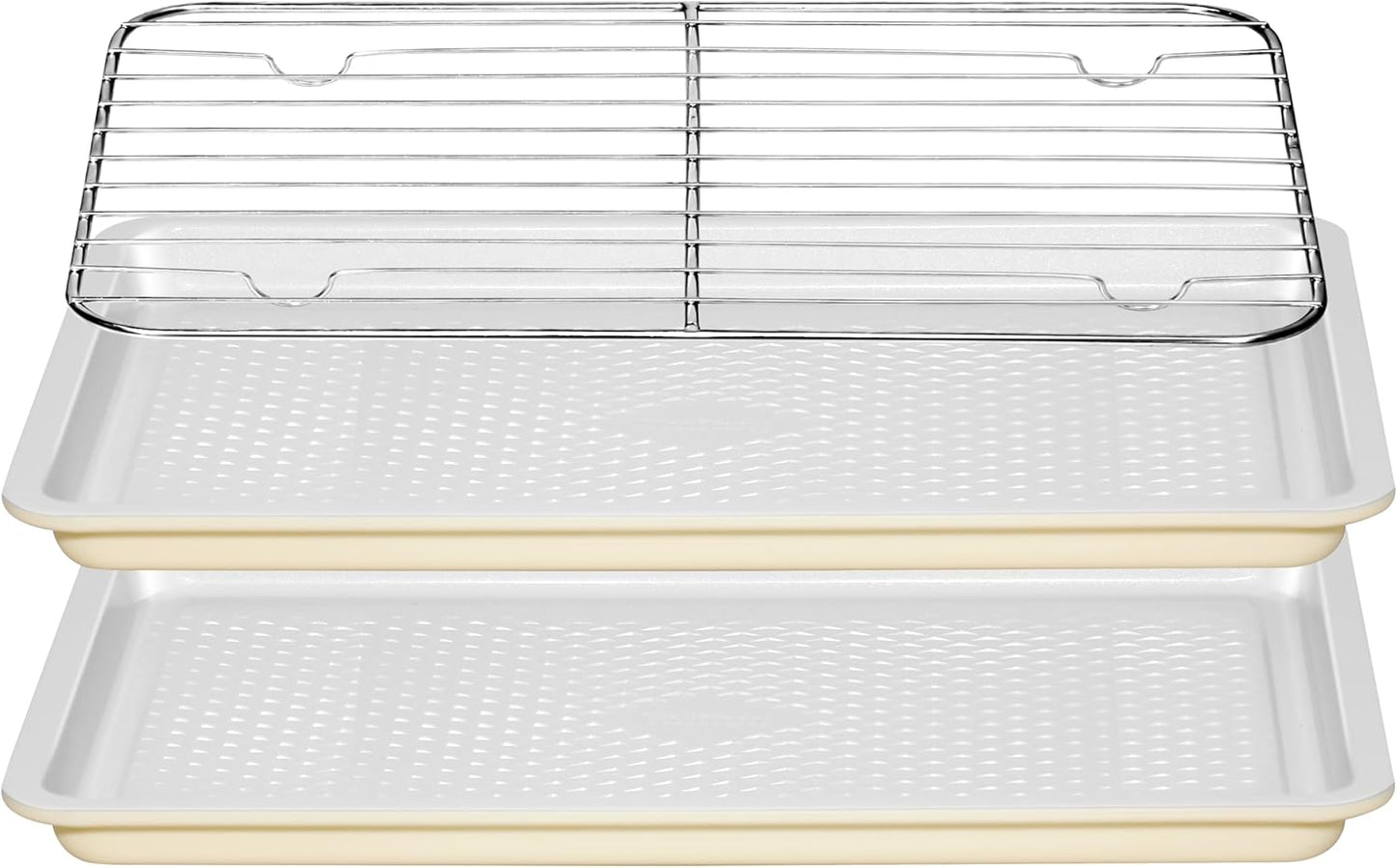 Skiennix Nonstick Ceramic Baking Sheet Set - 2-Pack 13x9 Quarter Pan, Oven Safe 550°F, Dishwasher Safe