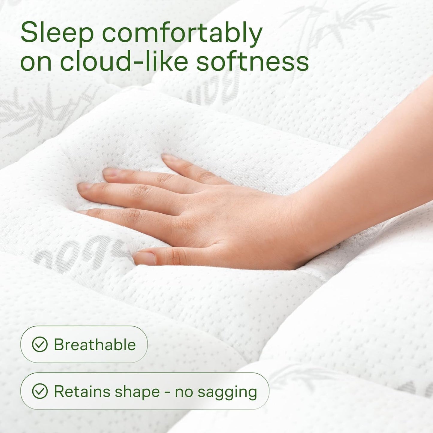 Niagara Ultra Soft Twin XL Mattress Topper - Bamboo Viscose Pillow Top for Back Pain Relief | Naturally Cooling, White