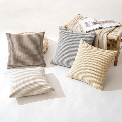 MIULEE Decorative Pillow Covers - Rustic Farmhouse Boho Style | Set of 4, 18x18 Inch Corduroy Soft Throw Pillows for Living Room & Bed