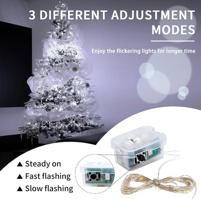 Skiennix 8 Pack White Fairy Lights - 7Ft 20 LED Twinkle String Lights | Battery Operated & Waterproof for Weddings, Parties, and Home Decor
