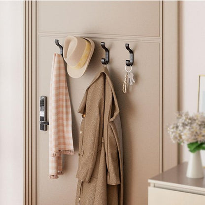 Bussdis Coat Hooks - Heavy Duty Wall Mount Hangers for Towels & Bags | Holds Up to 30 lbs, Black, 4 Pack