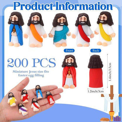 Bememo 200 Pcs Mini Jesus Figurines - Perfect Pocket Toys for Easter Celebrations & Religious Favors