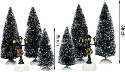 Moments In Time 20-Piece Lighted Christmas Village Set - Hand-Painted Holiday Town Display with LED Lights
