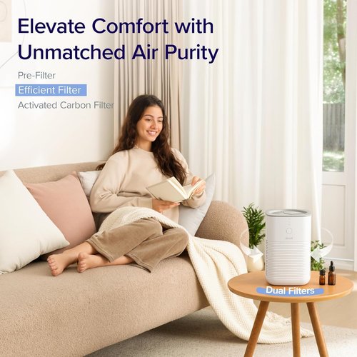 LEVOIT Air Purifier - AHAM Verified for Smoke, Pollen & Odor - Compact White Design for Small Rooms