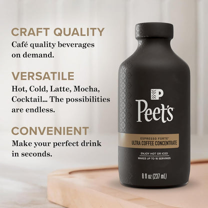 Peet's Coffee Ultra Concentrate - Instant Hot, Cold Brew or Iced Coffee, 100% Arabica, 8 Fl Oz (16 Servings)