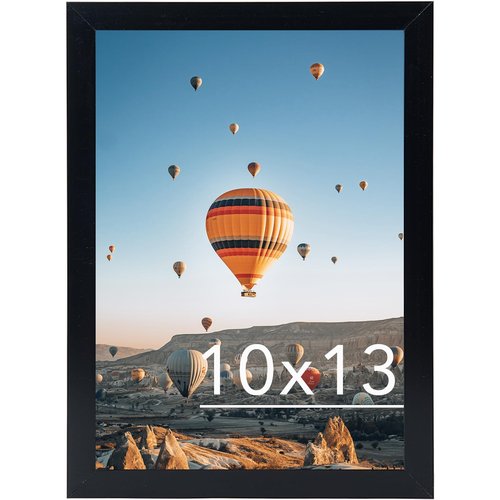 JCJMY 10x13 Picture Frame Black for Wall Hanging, Wall Mounting Horizontally or Vertically, 10 x 13 Wall Gallery Poster Photo Frame with Shatter Resistant Plexiglass, Black