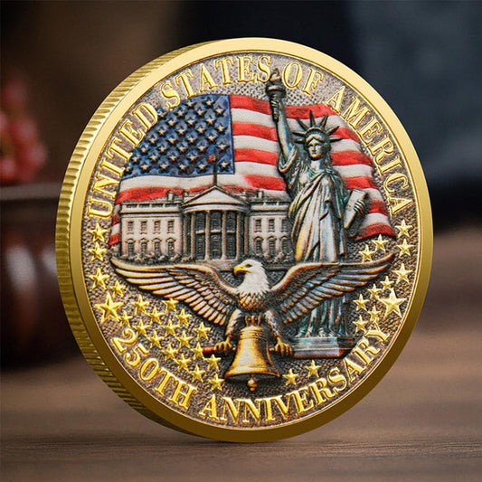 U.S. 250th Anniversary Commemorative Challenge Coin - Double-Sided High Relief Military Collectible for Veterans (1776-2026)