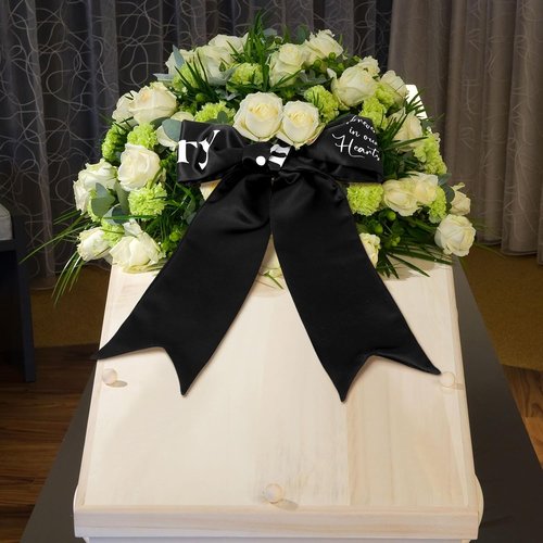 Fanfanwin Funeral Sash - Memorial Ribbon for Casket or Wreath | 58x4'' Black Celebration of Life