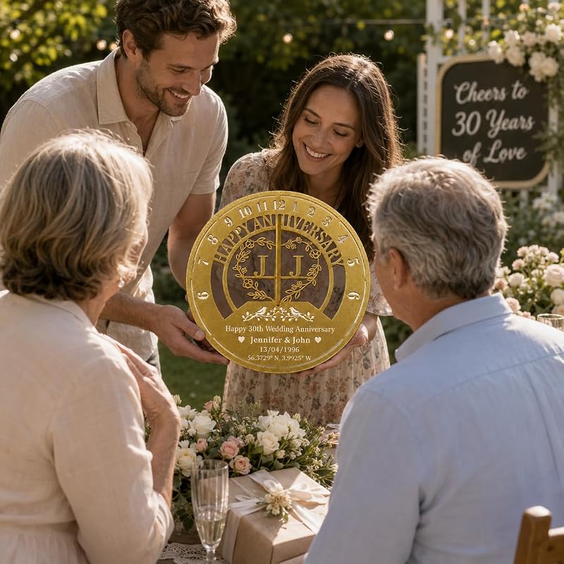 Personalized Metal Sundial - Custom Anniversary Garden Gift for Couples (Color 1)