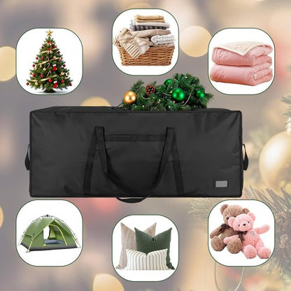 Heavy Duty Christmas Tree Storage Bag by [Brand Name] - Reinforced Handles & Dual Zippers | Fits 3FT-4.5FT Trees, Black