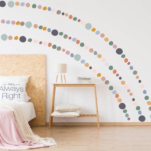 15 Sheet 300 Pcs Irregular Polka Dots Boho Wall Decal Terrazzo Playroom Bedroom Removable Modern Vinyl Boho Wall Stickers(Bright Color)
