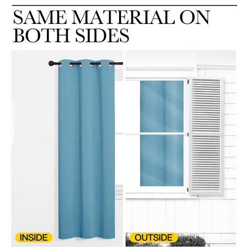 NICETOWN Room Darkening Curtain Panels - Toddler Boy Bedroom Drapes with Grommet Top, Energy Smart Window Treatment Curtains(Teal Blue, 42 inches W x 95 inches L, 2 Panels)