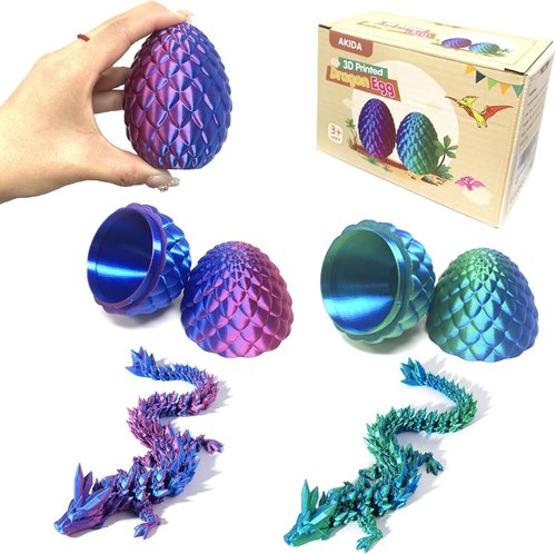 Dragon Egg Fidget Toy - 3D Printed Mystery Dragon Eggs | 2 Pack for Easter Basket Stuffers