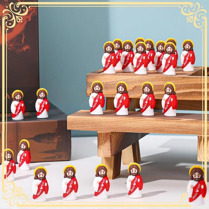 Little Jesus | 30 Pcs Mini Jesus Figurines - Perfect Easter Egg Stuffers & Religious Gifts (Red)