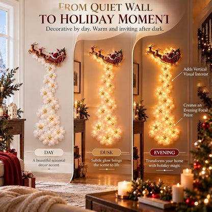 Christmas Magic Trail Wall Light - Santa Sleigh & Reindeer, Style-D
