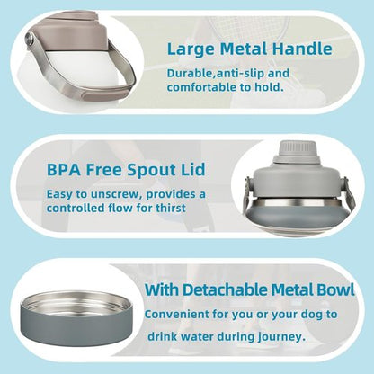 BJPKPK 64oz Insulated Water Bottle - Dishwasher Safe, BPA-Free Spout Lid & Metal Handle, Chartreuse